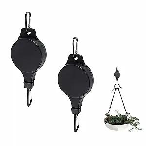 Підвісні тримачі-ролики для рослин 2 шт. Регульовані Чорні - Фото 1