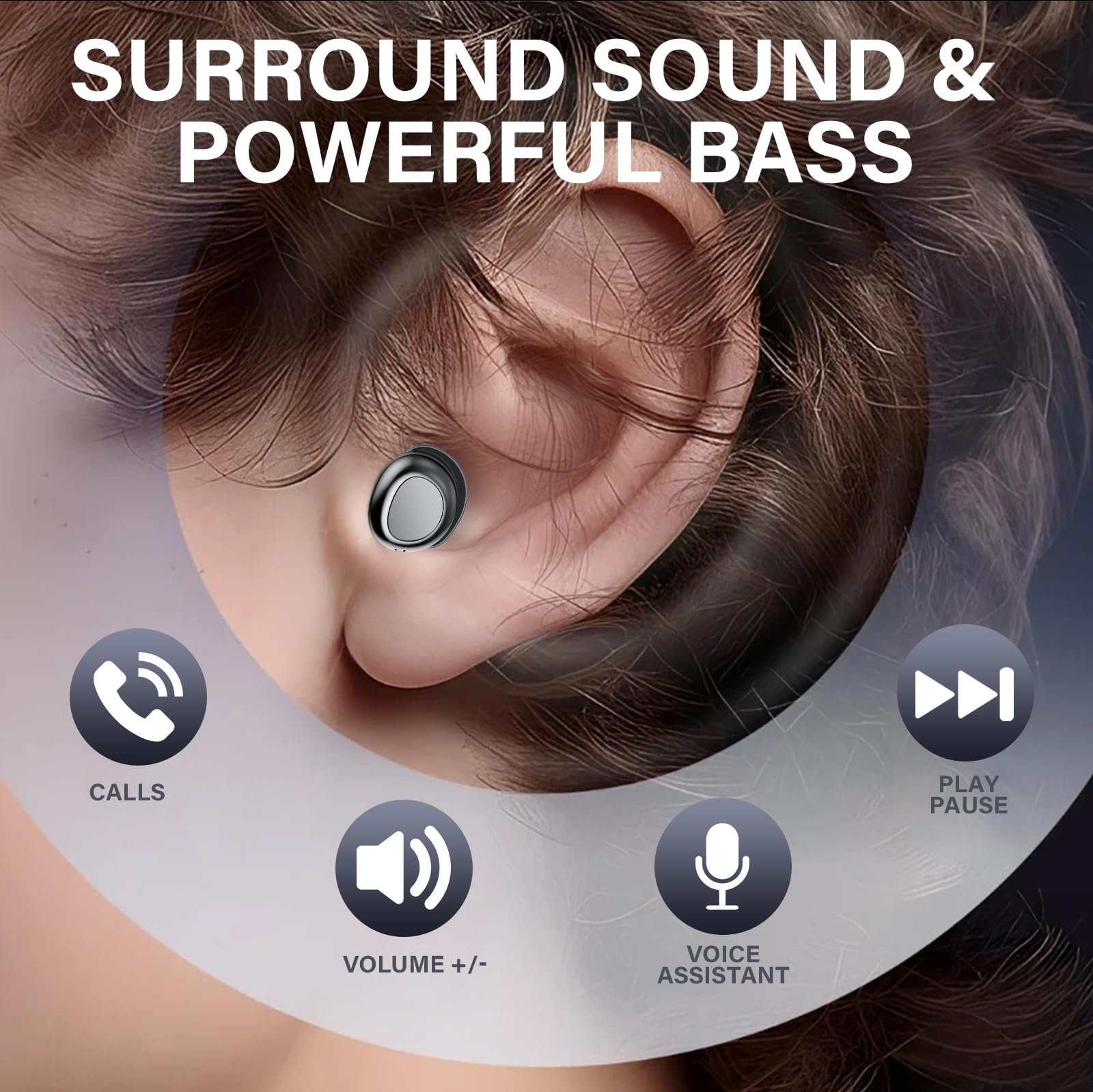 Наушники Вкладыши Doubc Sleep Bluetooth 5.4 Mini Беспроводные Черный, фото №6