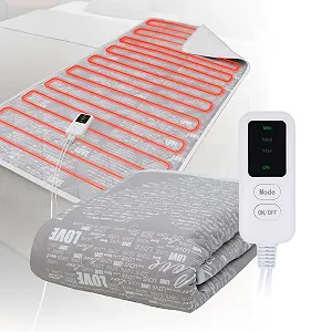 Термоковдра на односпальне ліжко EcoSapiens Linen 150 x 90 см з автоматичним вимкненням (8 годин), 100% бавовна - Фото 1