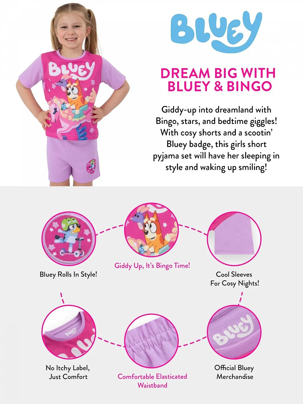 Піжама BlueY для дівчат, піжама Бінго, дитяча, літня піжама, коротка піжама для дівчат, фото №7