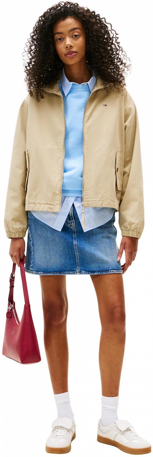 Перехідна Куртка Tommy Jeans Жіноча Блискавка Бавовна з Блискавкою, фото №3