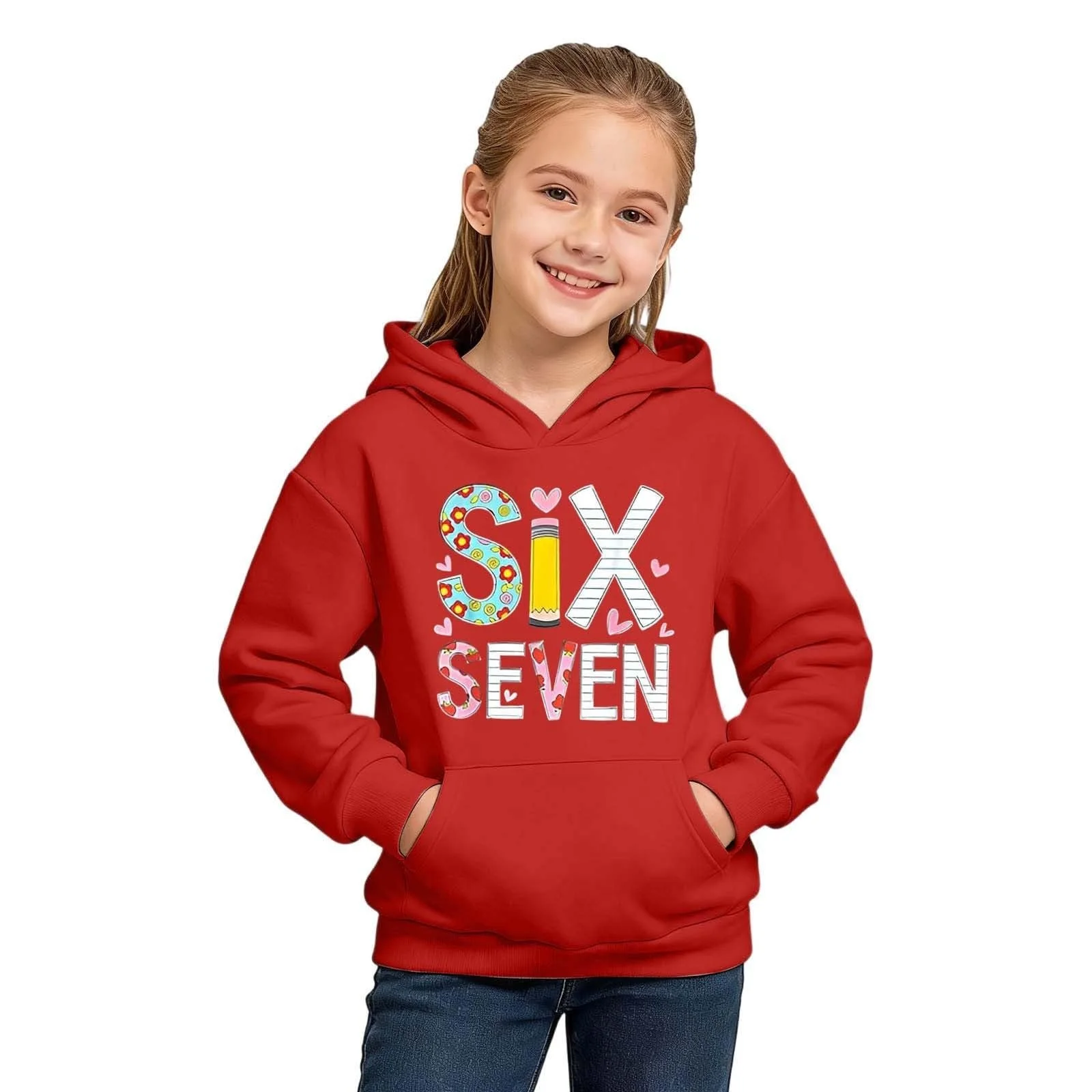 Худи Девочка Толстовка Детская Девочка Свитшот Детская Куртка с капюшоном Теплая С Мультфильмом 67 Принт Дышащий Пуловер Свитшот Для Малышей Повседневный Удобный Модный Свитшот Куртка Длинный рукав, фото №1