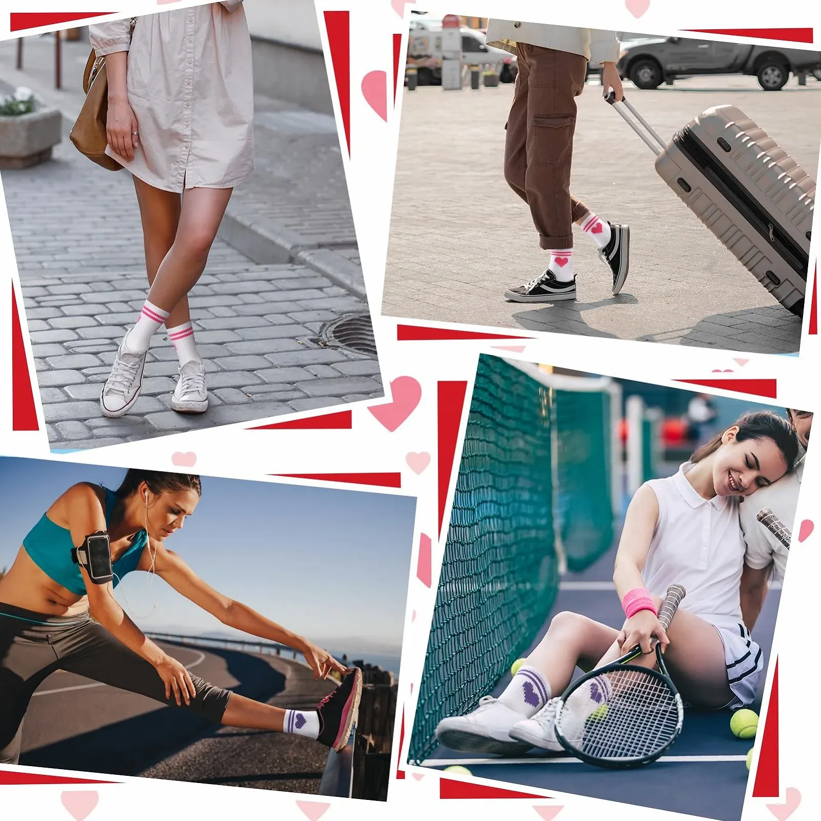 Тенісні шкарпетки з сердечками 6 пар Жіночі Чоловічі 38-42, фото №6