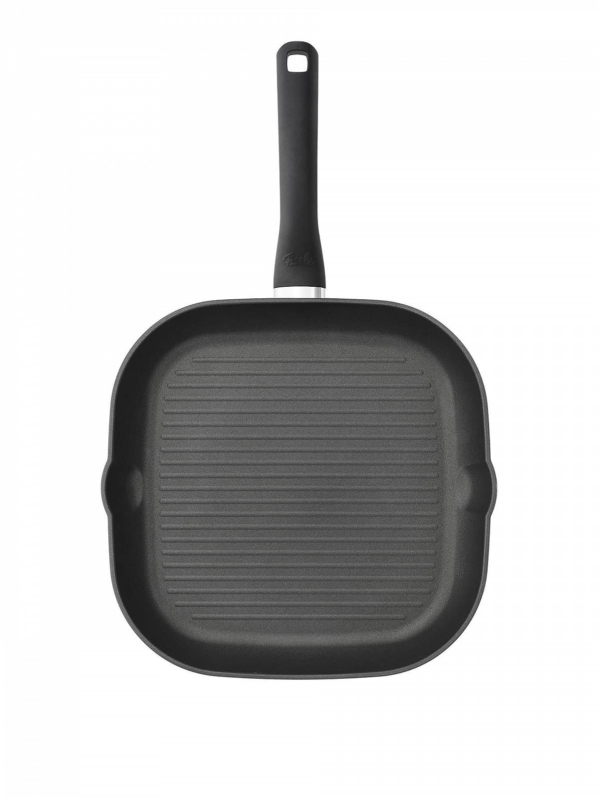 Сковорода-гриль Fissler Cenit, квадратна 28 x 28 см, індукційна, з покриттям, чорна, фото №2