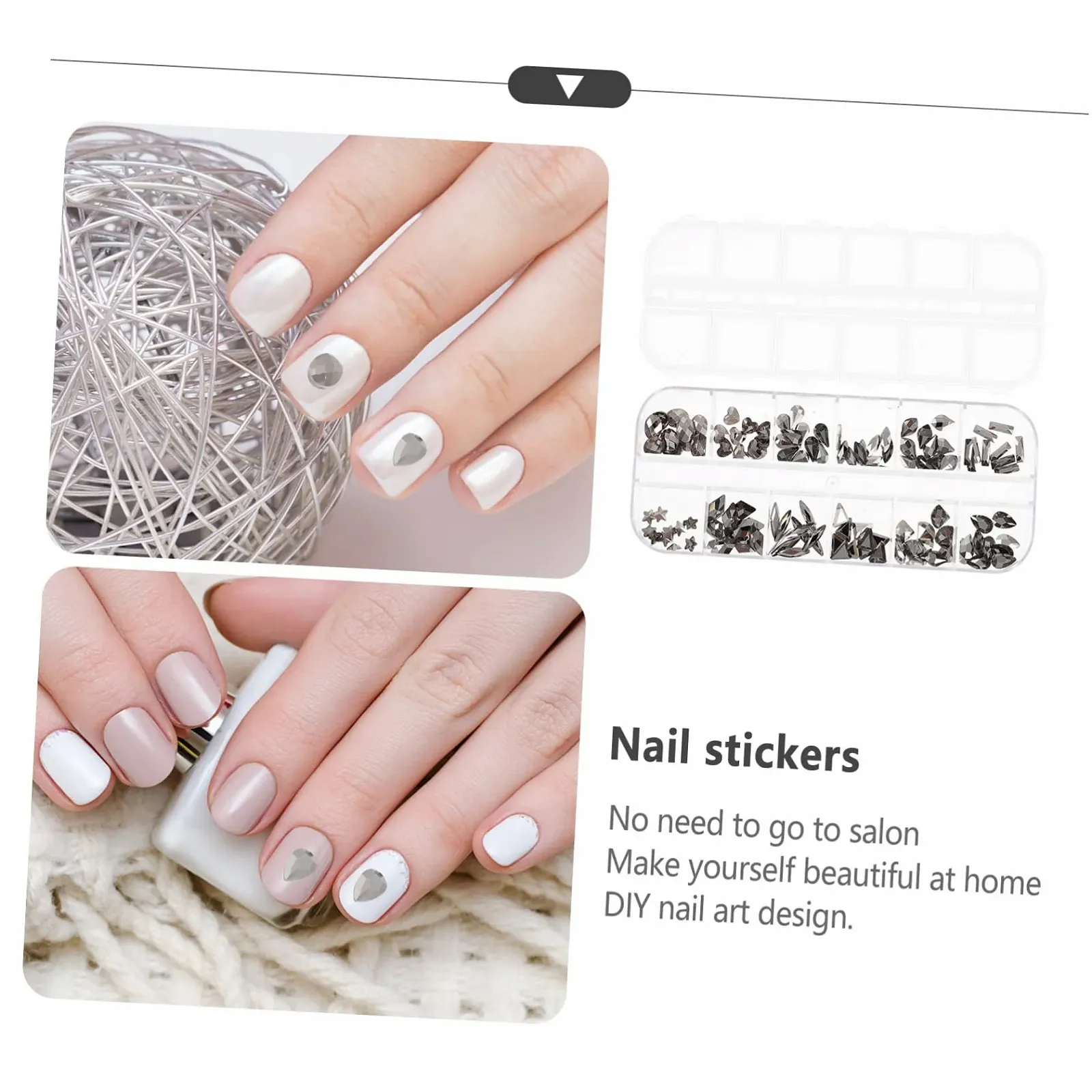 Стрази Kristall Healeved для манікюру, кольорові блискучі, фото №7