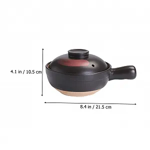 Кастрюля глиняная Garneck жаропрочная с ручкой для тушения и бибимбапа для газовых плит synthetic.ua - Фото 1