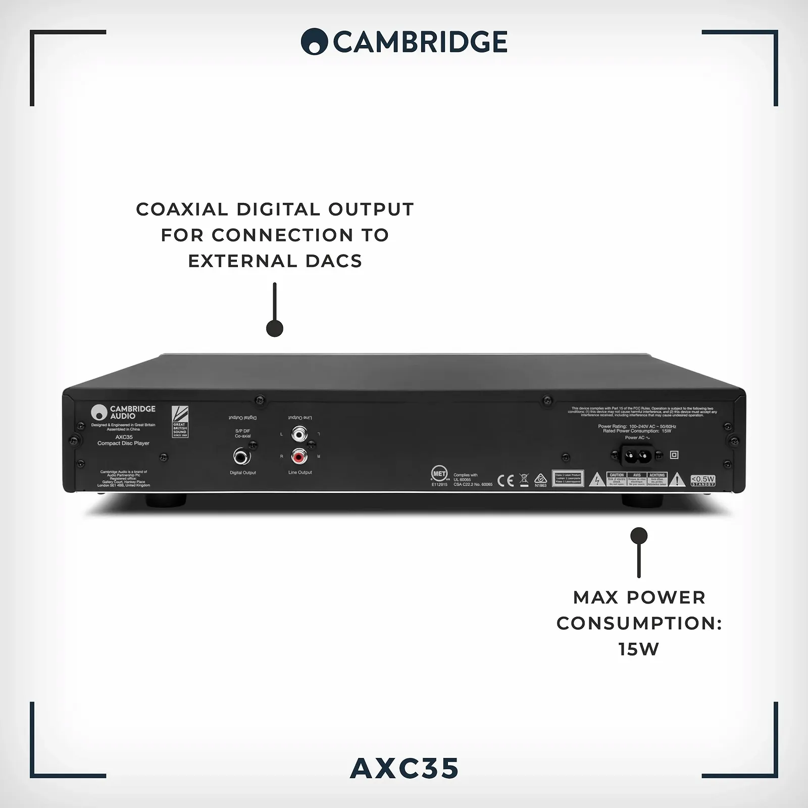 CD програвач Cambridge Audio AXC35 Lunar Grey, фото №7