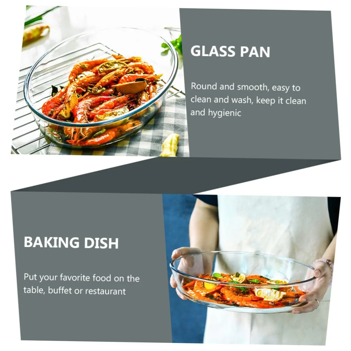 Форма для запекания овальная стеклянная жаропрочная для микроволновой печи и духовки, фото №5