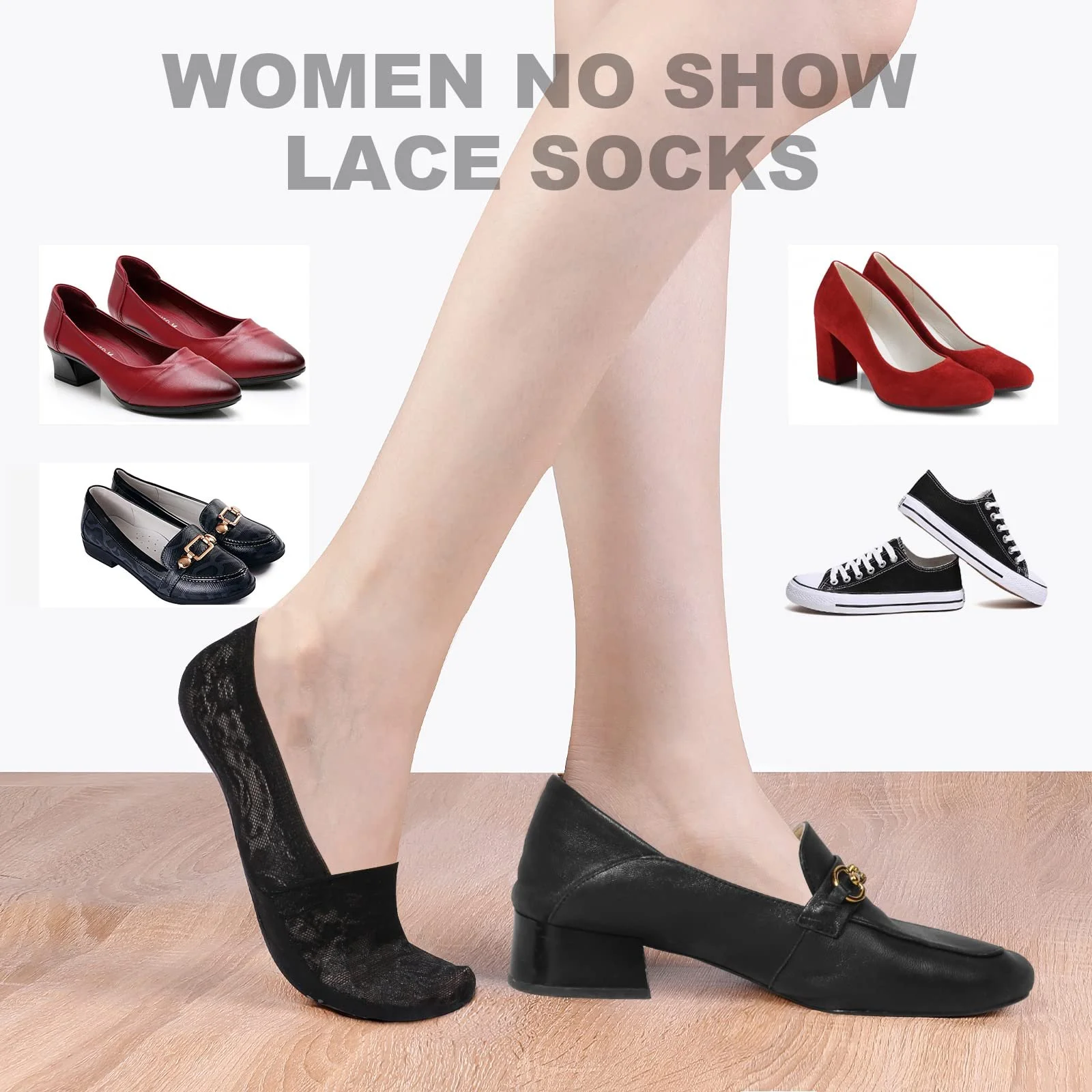 Шкарпетки-слідки TAGVO Мереживні 6 пар, фото №5