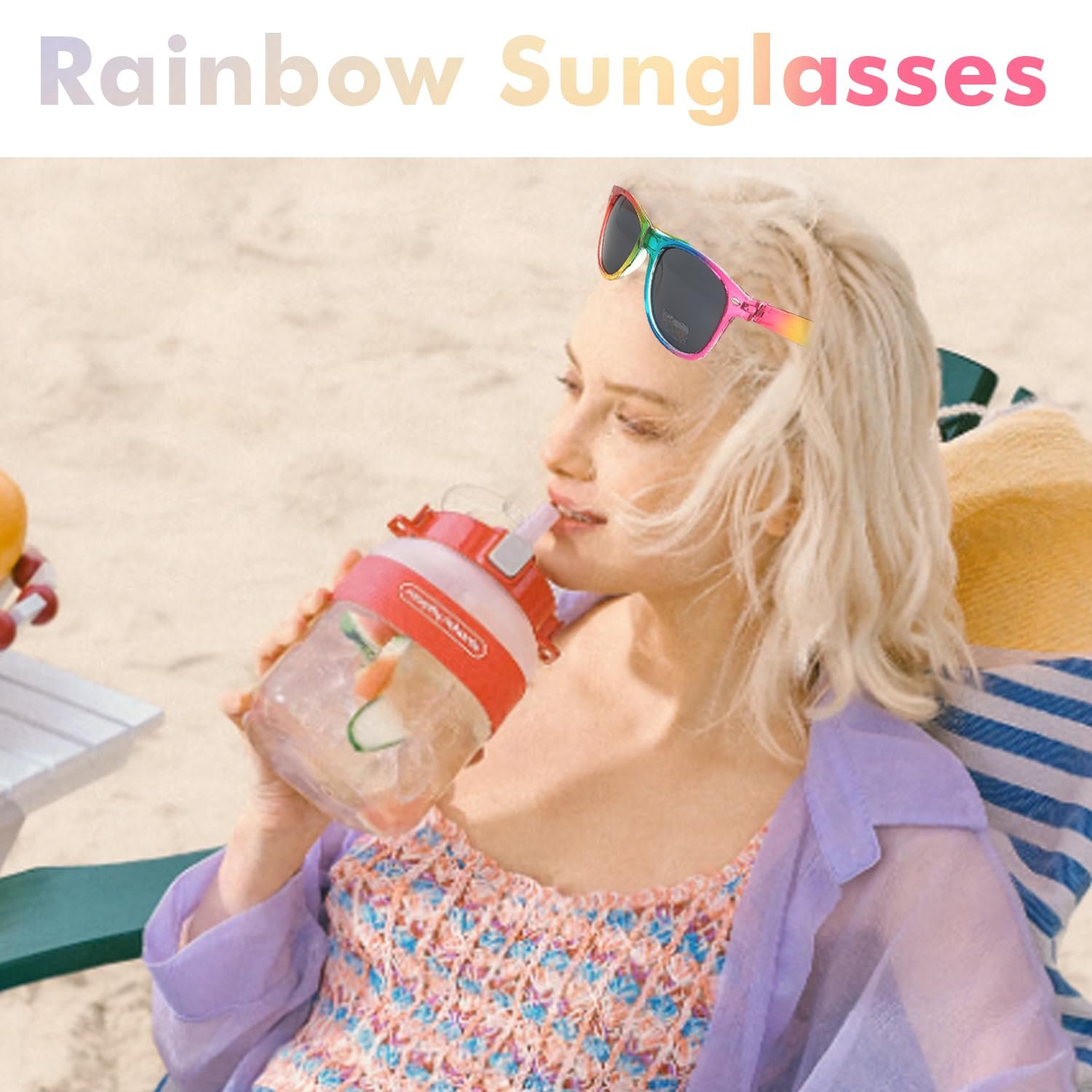 Сонцезахисні окуляри Ретро YUPDFGB Райдужні, фото №8