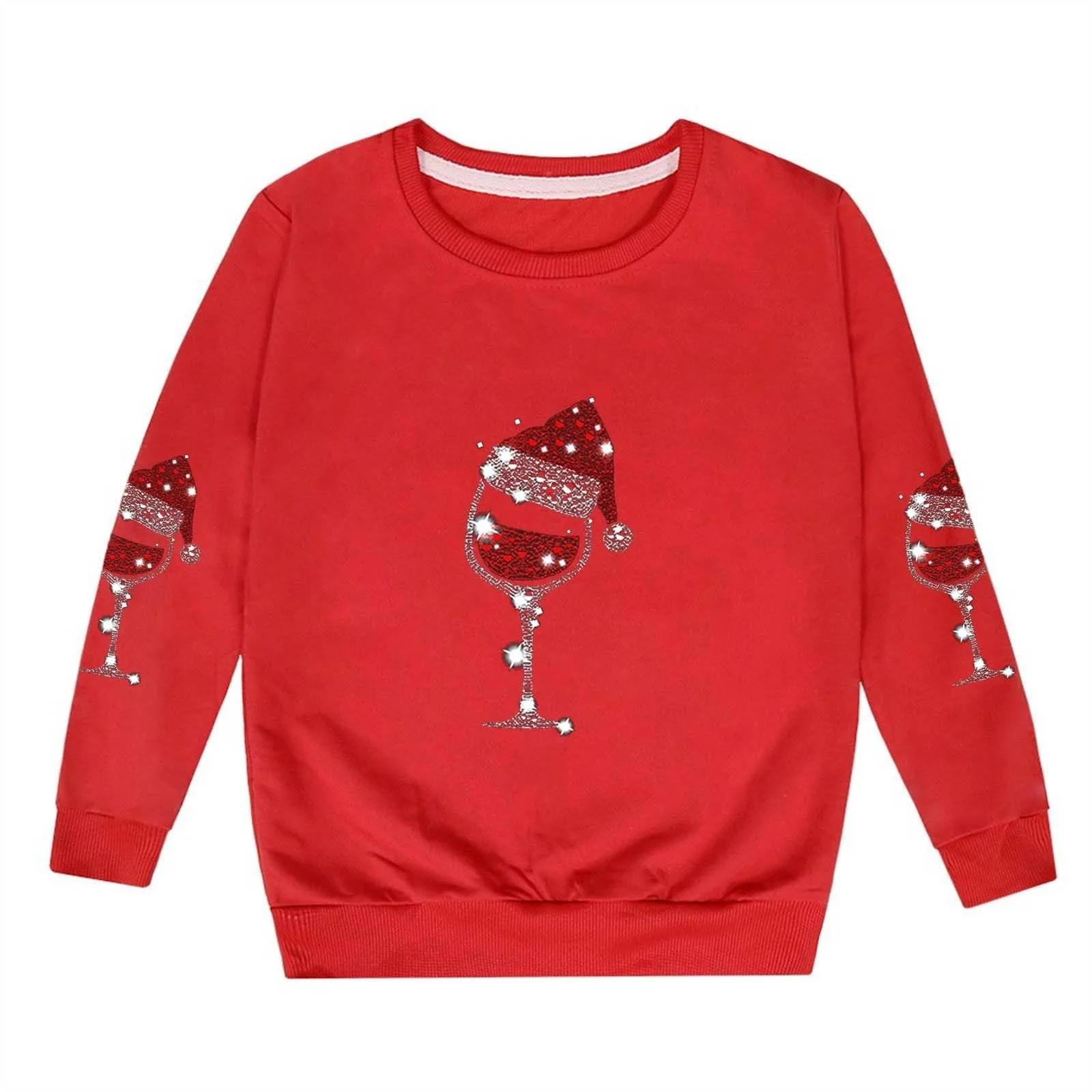 Детский рождественский свитер, праздничный свитшот с длинными рукавами и рождественским принтом для девочек, осенне-зимний, фото №2