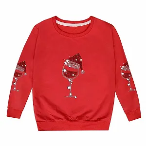 Детский рождественский свитер, праздничный свитшот с длинными рукавами и рождественским принтом для девочек, осенне-зимний synthetic.ua - Фото 1