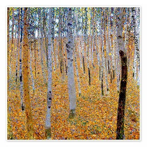 Постер Gustav Klimt Beech Forest I 100 x 100 см Оранжевый - Фото 1