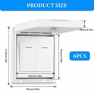 Защитная крышка для выключателя и розетки Тип 86 6 штук Водонепроницаемая Белая synthetic.ua - Фото 1