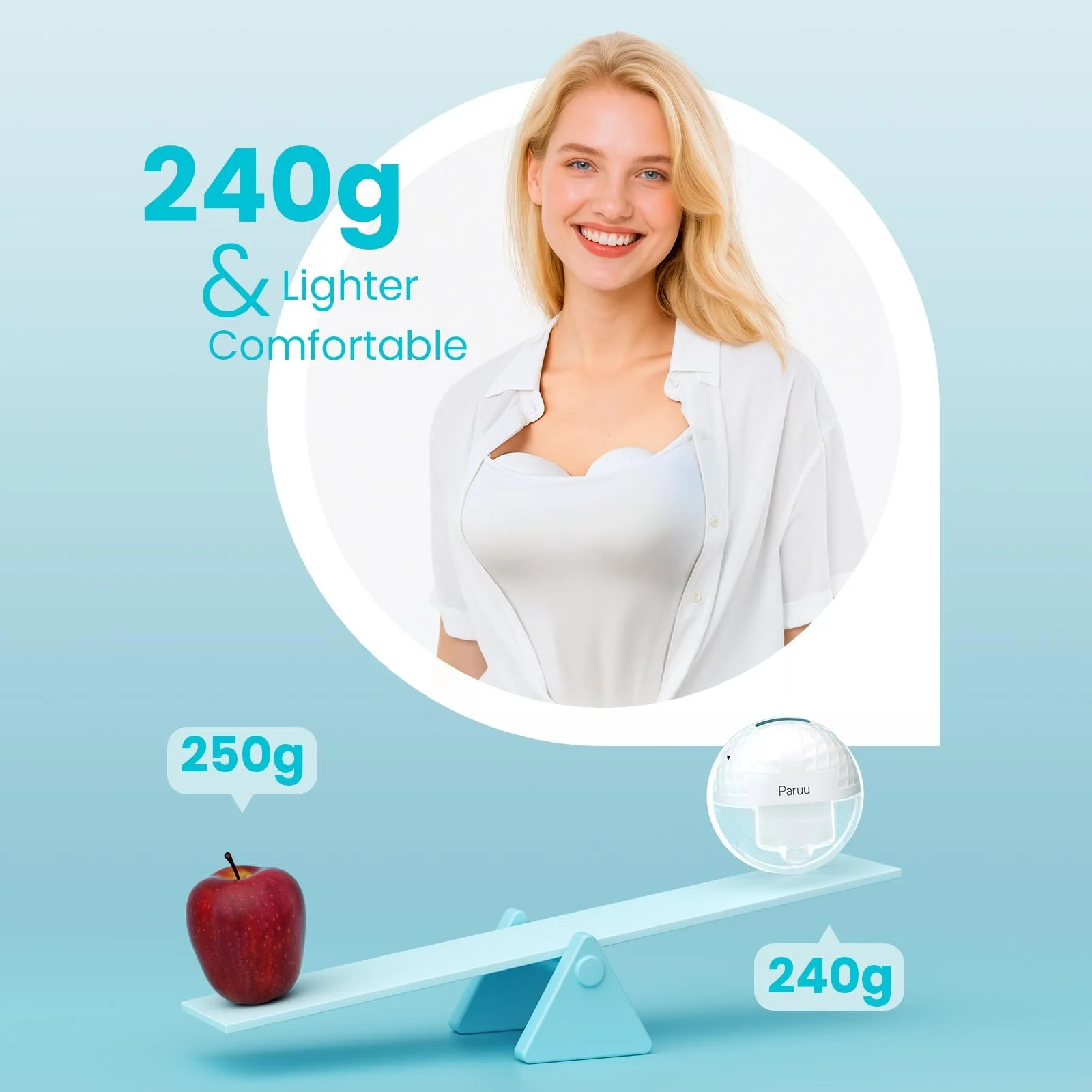 Молоковідсмоктувач Paruu P10 Електричний Hands-Free, 4 режими 9 рівнів з фланцем 19/21/24/28 мм, 338mmHg Сильна сила всмоктування, Портативний електричний зі Smart-дисплеєм (2, Білий), фото №8 Молоковідсмоктувач Paruu P10 Електричний Hands-Free, 4 режими 9 рівнів з фланцем 19/21/24/28 мм, 338mmHg Сильна сила всмоктування, Портативний електричний зі Smart-дисплеєм (2, Білий), фото №8