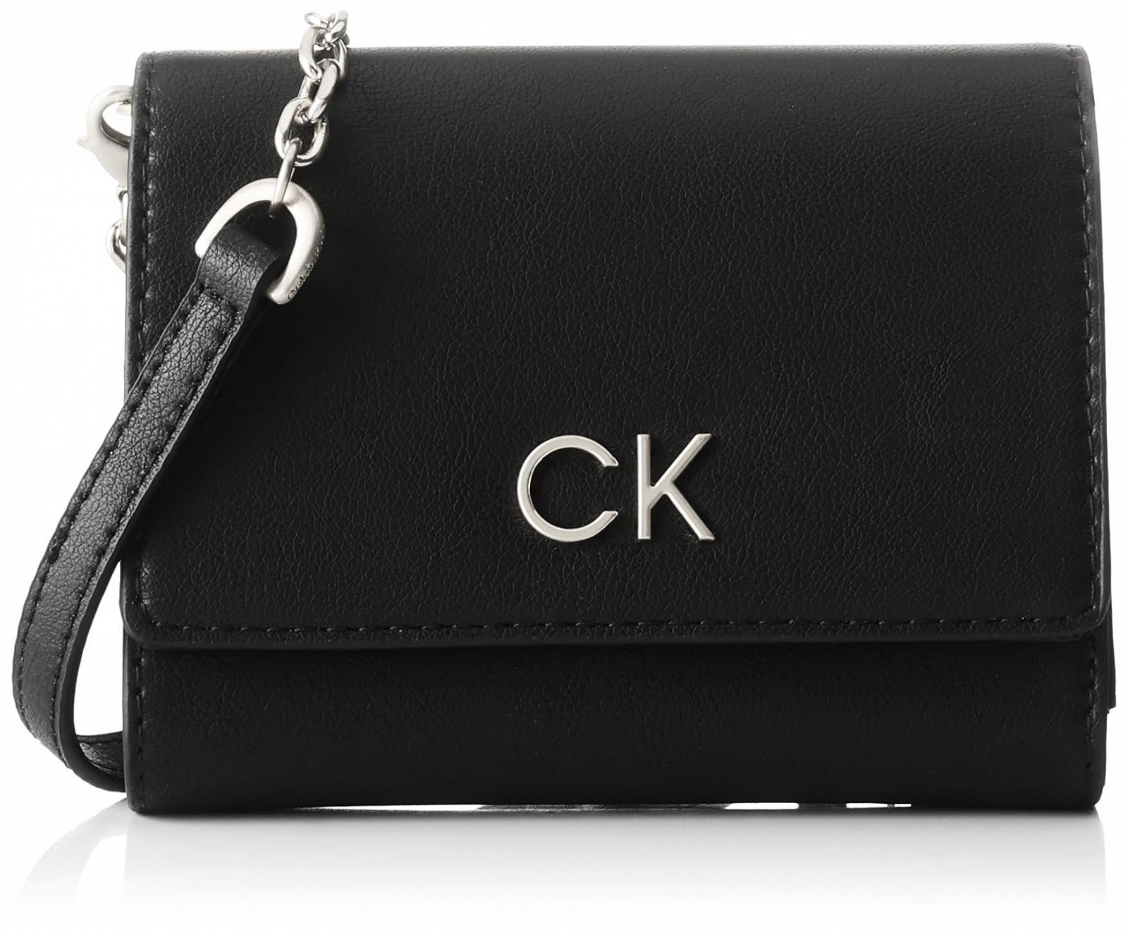 Кошелек Calvin Klein RE-Lock Trifold MD W/Chain K60K611458, Черный (Ck Black), фото №1