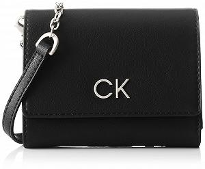 Кошелек Calvin Klein RE-Lock Trifold MD W/Chain K60K611458, Черный (Ck Black) - Фото 1