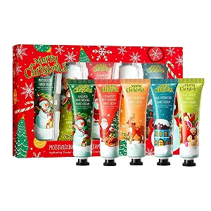 Набор рождественских кремов для рук, ежедневный увлажняющий крем для рук, для очень сухой кожи рук, подарок для семьи и друзей (5 x 30 г) - Фото 1