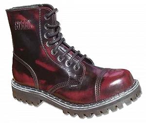 Ботинки Steels 8 Hole Burgundy Rub Off - Фото 1
