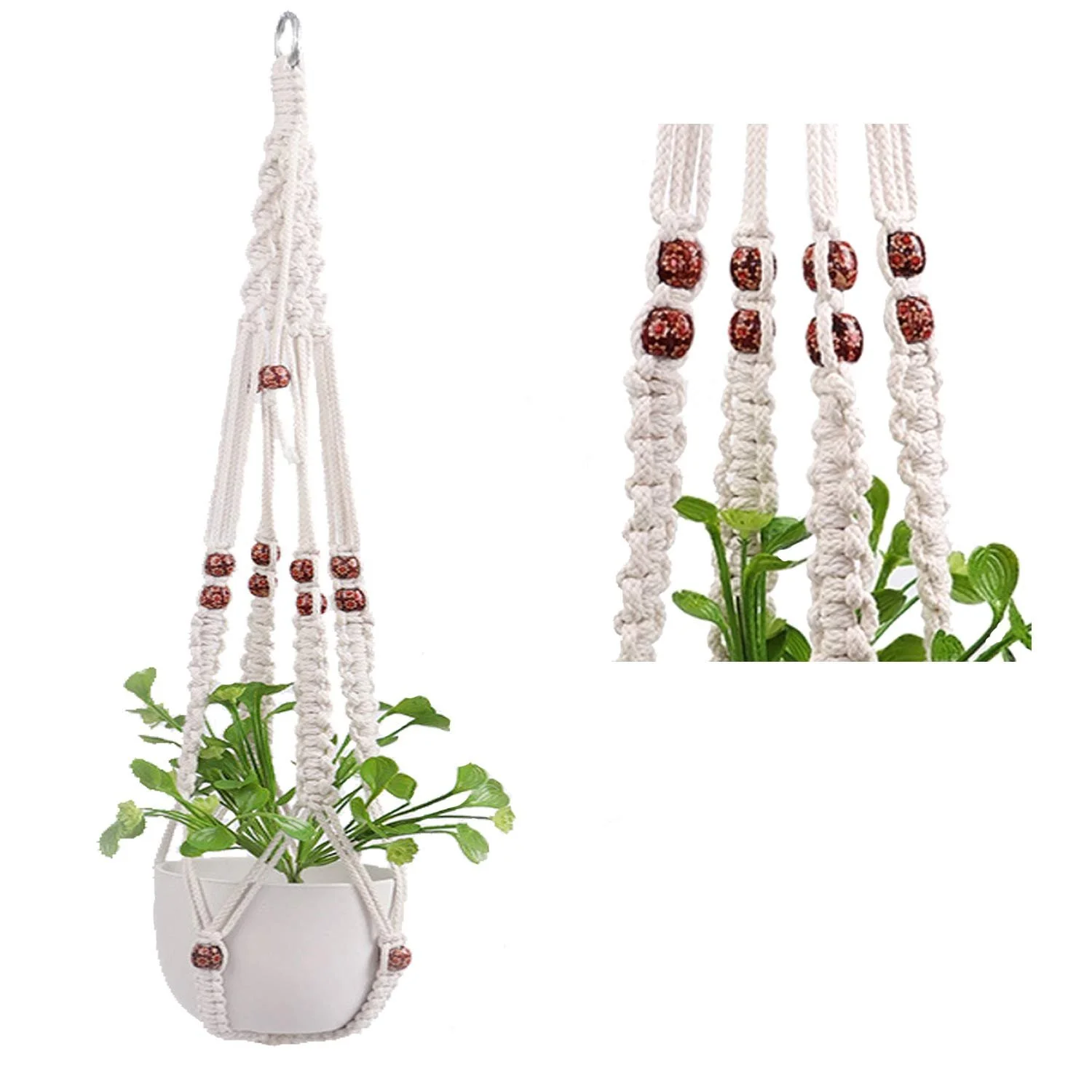 Подвесная корзина макраме 90 см Boho, фото №1 Подвесная корзина макраме 90 см Boho, фото №1