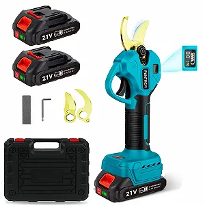 Акумуляторні гілкорізи з акумулятором і зарядним пристроєм 21 В 2000 мАг, професійні безщіткові електричні ножиці для обрізки з РК-дисплеєм - Фото 1