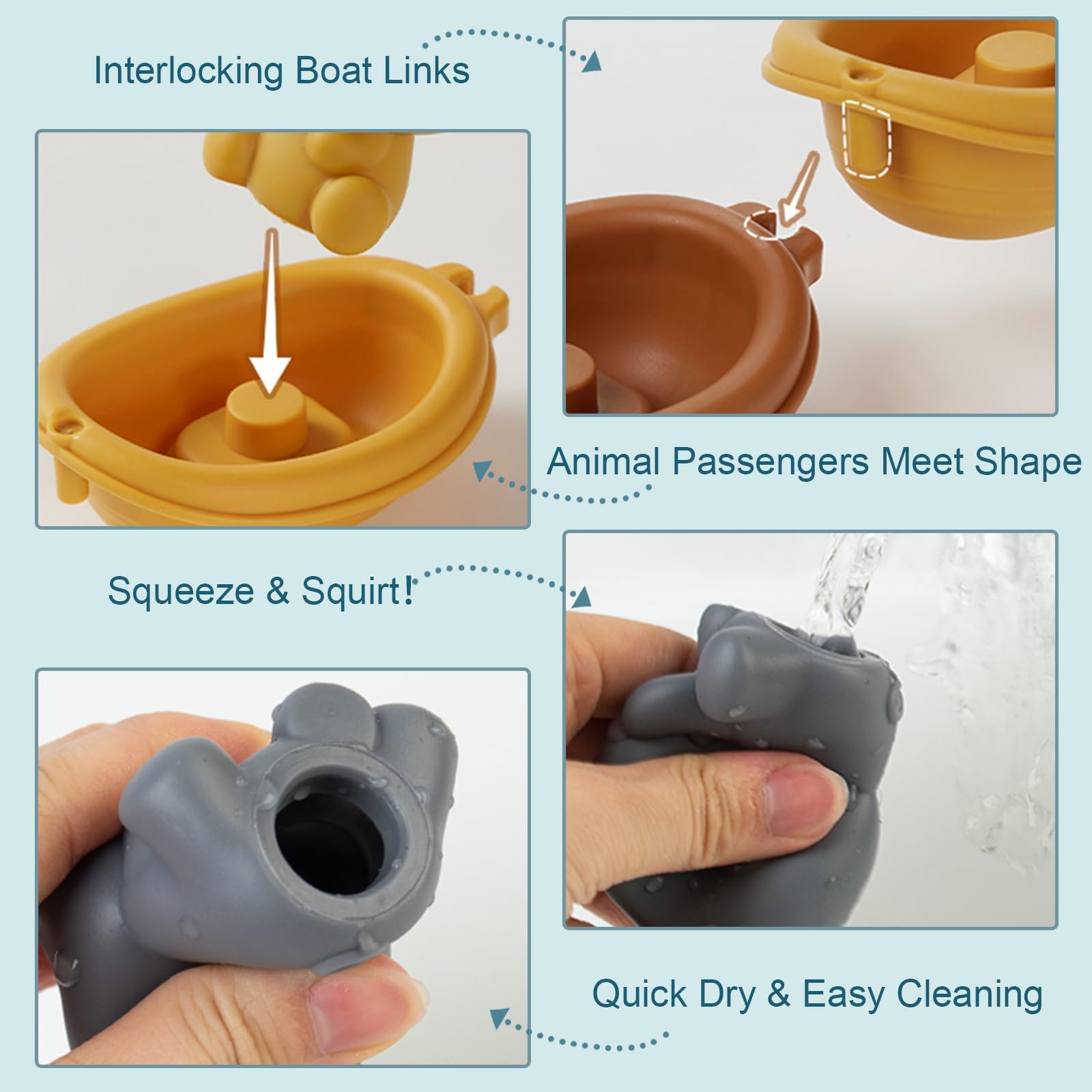 Набір іграшок для ванни 12 штук, Силіконова, фото №4