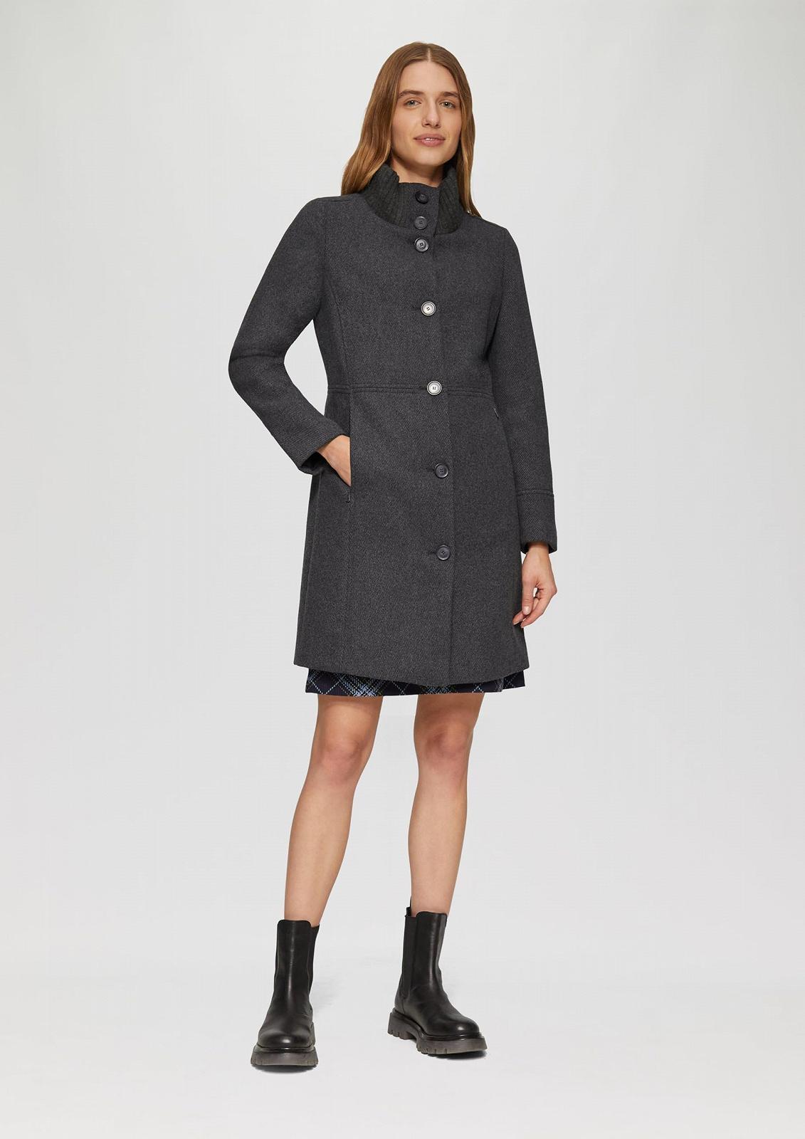 Пальто s.Oliver Твіл з трикотажним коміром-стійкою та кишенями, фото №3 Пальто s.Oliver Твіл з трикотажним коміром-стійкою та кишенями, фото №3