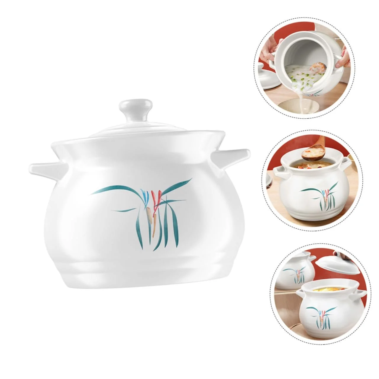 Кастрюля для тушения керамическая жаростойкая с крышкой, фото №8 Кастрюля для тушения керамическая жаростойкая с крышкой, фото №8