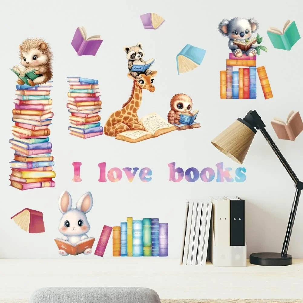 Наклейка на стіну SUPERDANT Animals Reading the Books Вінілова Різнокольоровий, фото №1 Наклейка на стіну SUPERDANT Animals Reading the Books Вінілова Різнокольоровий, фото №1