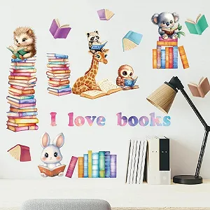 Купити Наклейка на стіну SUPERDANT Animals Reading the Books Вінілова Різнокольоровий - Фото 1 Наклейка на стіну SUPERDANT Animals Reading the Books Вінілова Різнокольоровий - Фото 1
