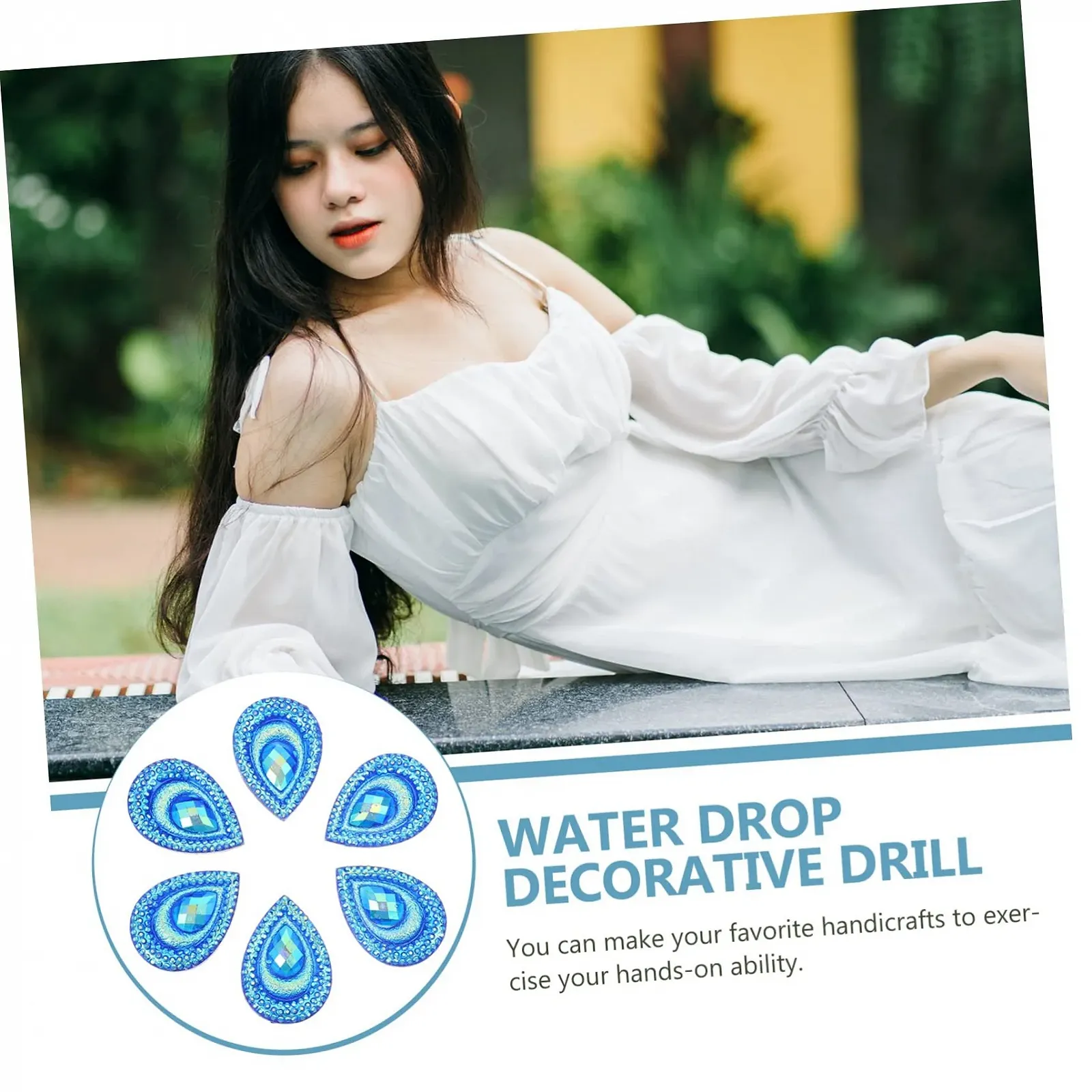 Стрази Павич Краплі води NUOBESTY 2 шт., фото №9