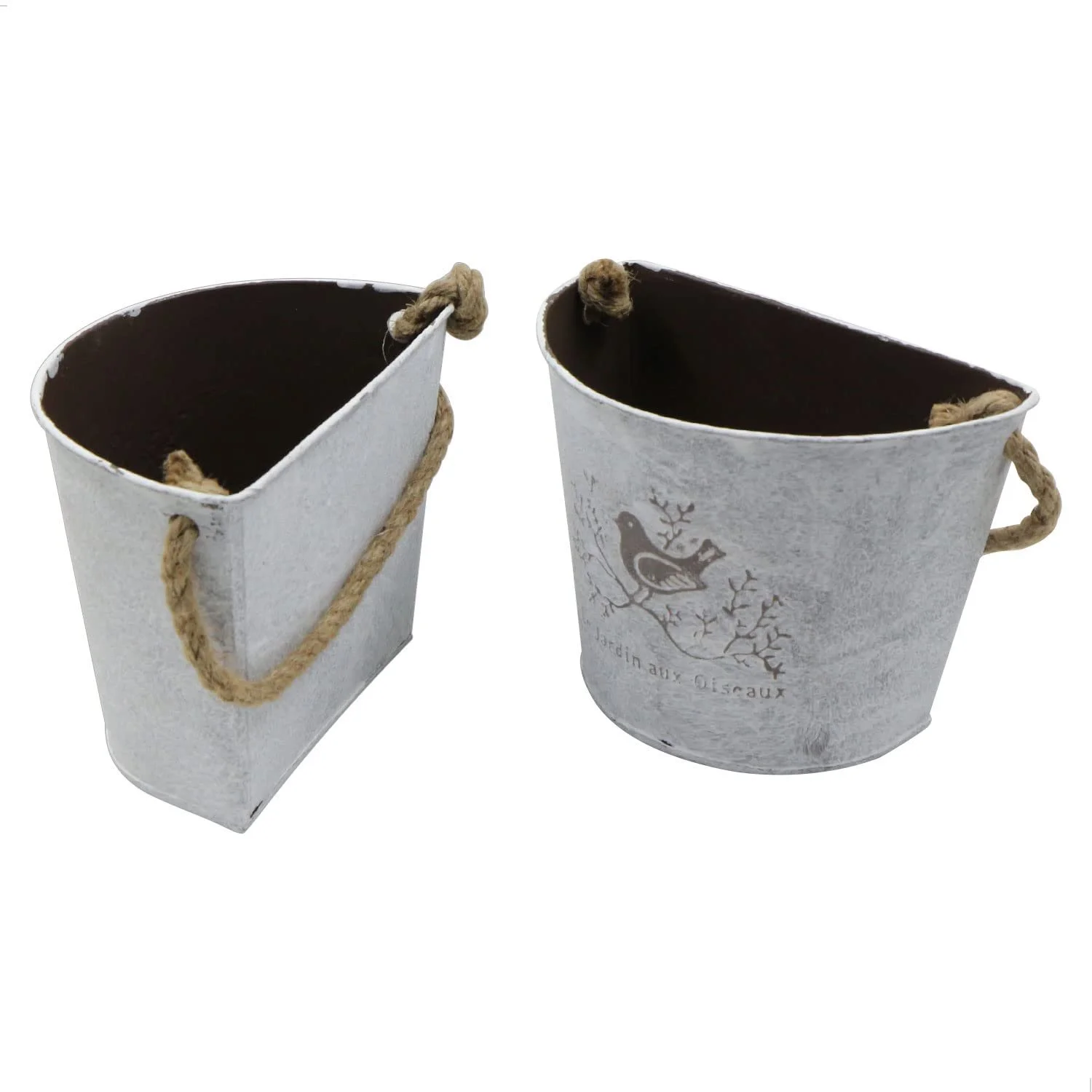 Підвісні кошики для квітів Настінні напівкруглі вази в стилі ретро, 2 шт., Білий, фото №8