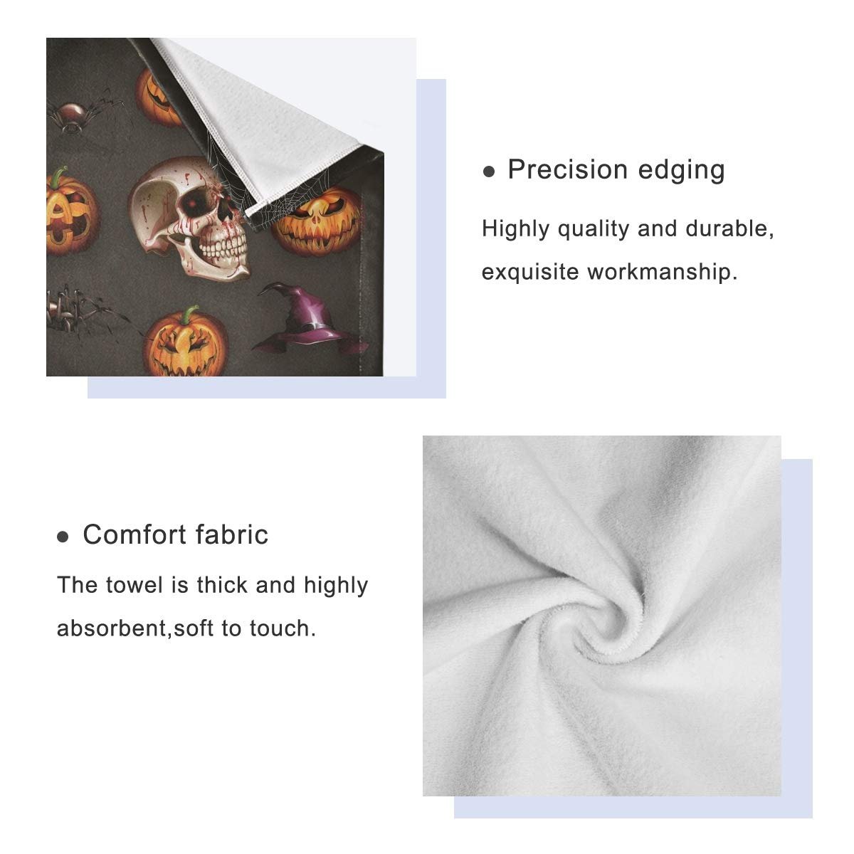 Набір рушників BEUSS Halloween Schädel Spinne 100% бавовна 3 шт. поглинаючі стійкі до запахів, фото №4