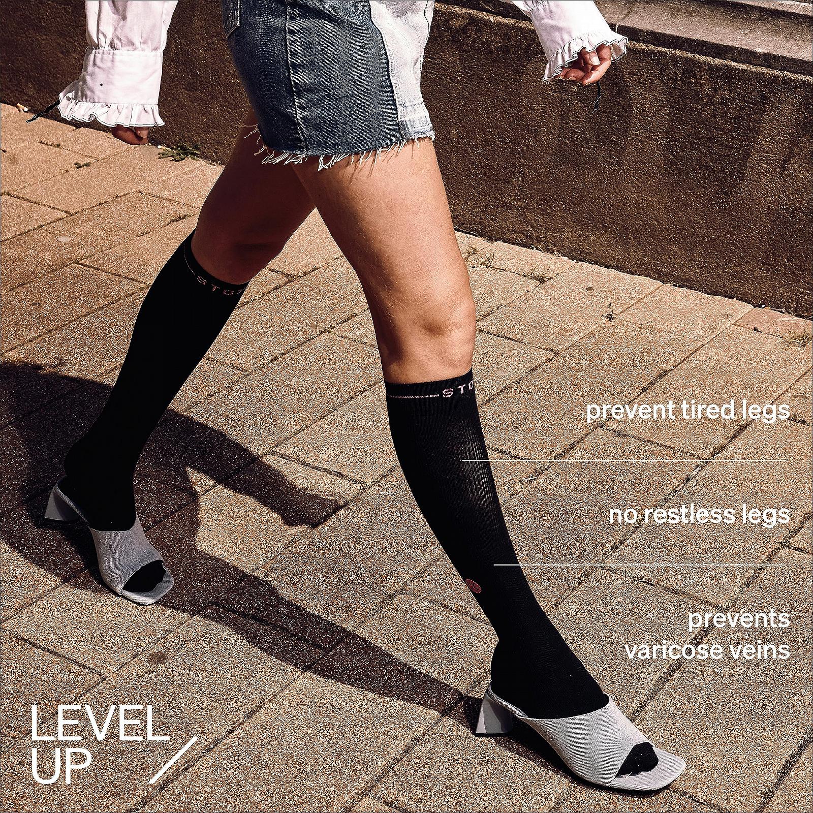 Компрессионные носки STOX Energy для женщин, класс компрессии 23-32 мм рт. ст., поддерживающие чулки, медицинские компрессионные носки, противотромбозные чулки, гольфы, носки, мериносовая шерсть, фото №3