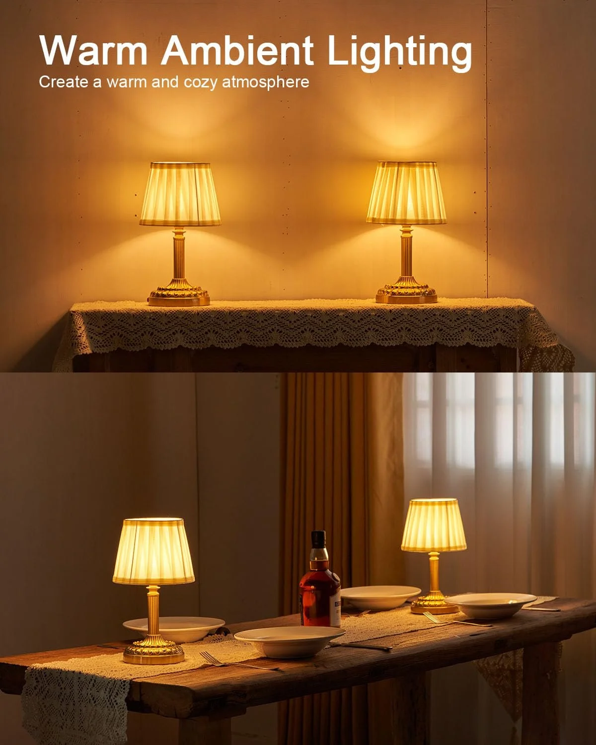 Настільна лампа Rechargeable Wireless 5200 mAh Small Battery Portable Dimmable Touch 2 шт., фото №6