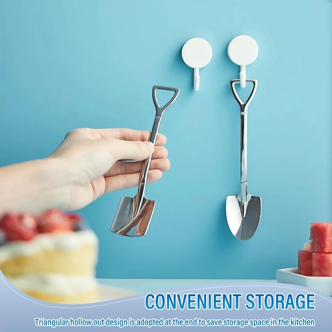 Ложка десертна з нержавіючої сталі, набір 10 штук, фото №5