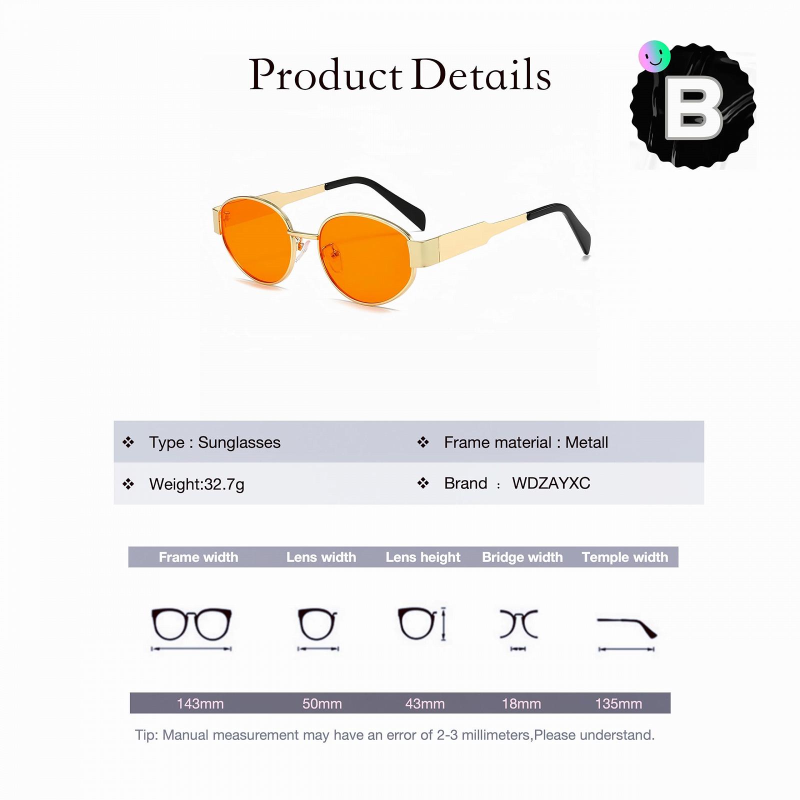 Сонцезахисні окуляри Овальні WDZAYXC Метал Мода для жінок та чоловіків UV Protection, фото №2 Сонцезахисні окуляри Овальні WDZAYXC Метал Мода для жінок та чоловіків UV Protection, фото №2