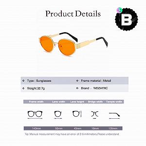 Солнцезащитные очки Овальные WDZAYXC Металл Мода для женщин и мужчин UV Protection synthetic.ua - Фото 1