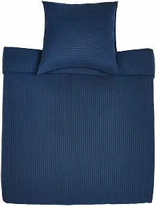Комплект постельного белья из микрофибры Amazon Basics Deluxe, темно-синяя полоска synthetic.ua - Фото 1