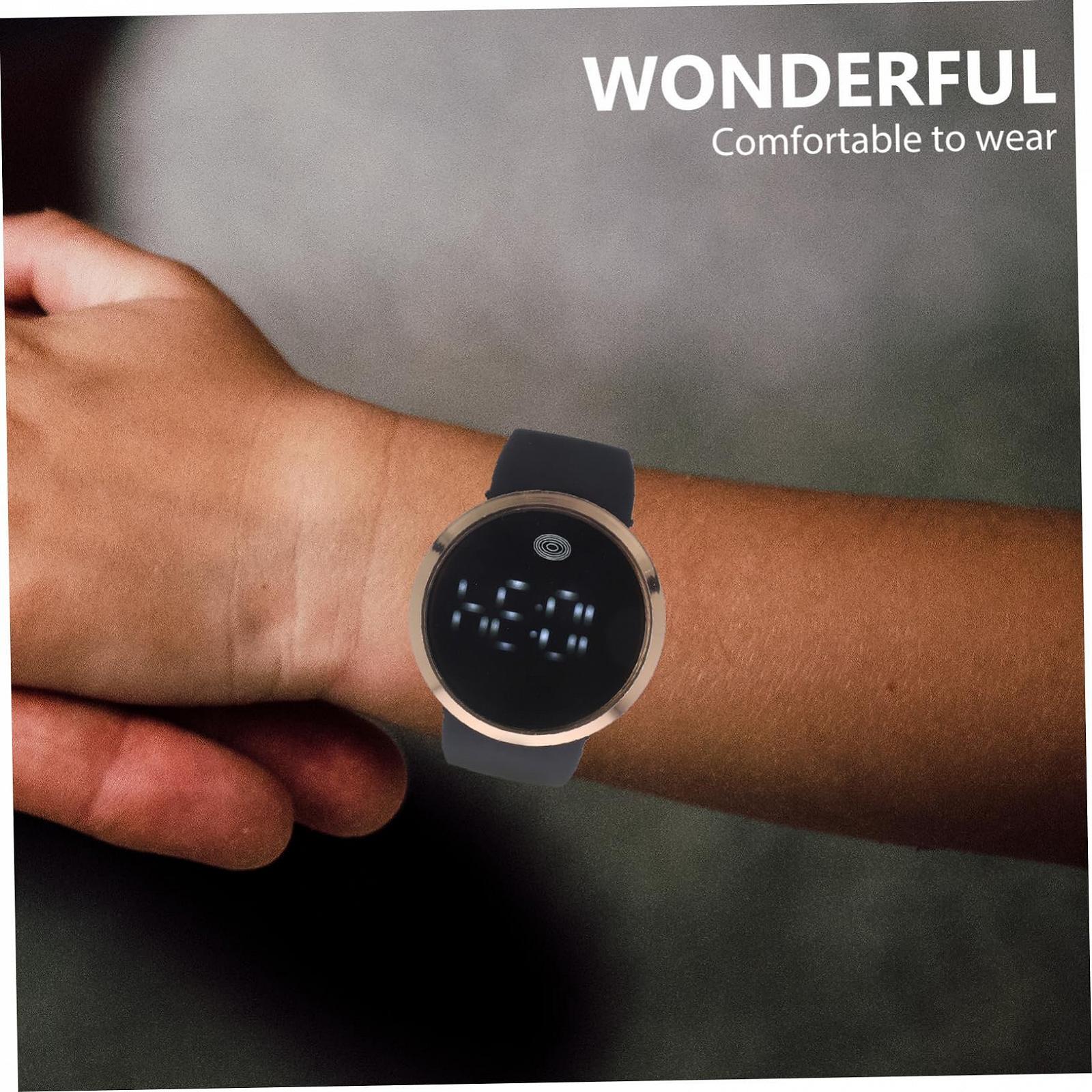 LED Часы Healvian с сенсорным экраном для мужчин и женщин Цифровые часы с ПУ кожаным ремешком Электронные часы, фото №3 LED Часы Healvian с сенсорным экраном для мужчин и женщин Цифровые часы с ПУ кожаным ремешком Электронные часы, фото №3