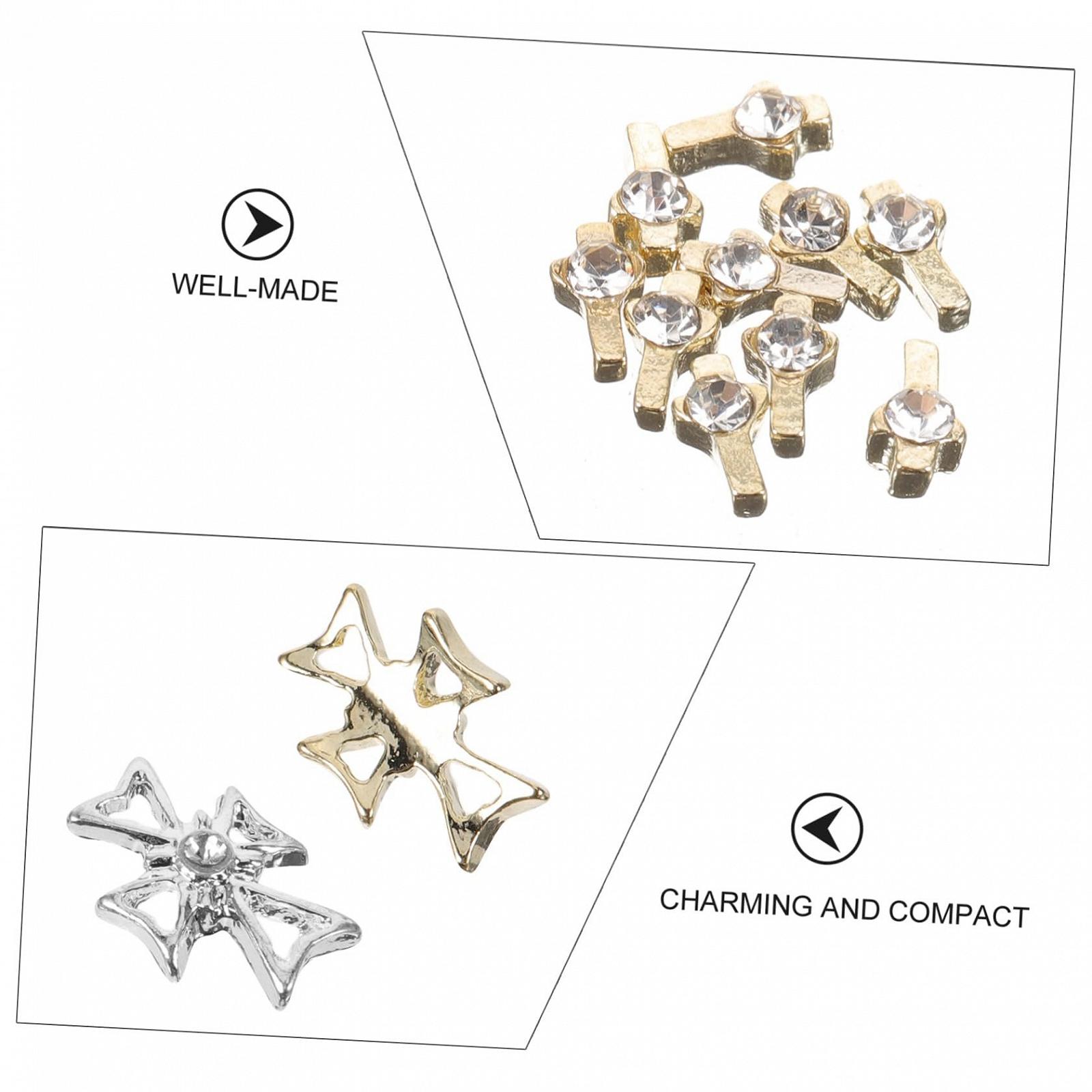 Шарми для нігтів Хрести, 80 шт, прикраси для манікюру, блискучі, фото №8