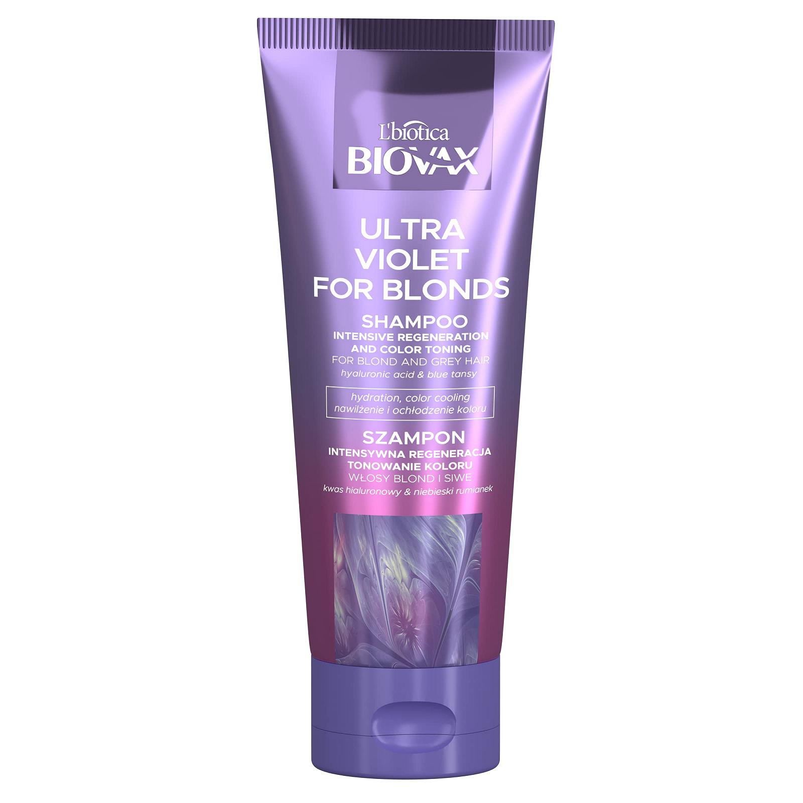Шампунь Biovax Ultra Violet Intensive Regenerating для світлих і сивих волосся 200 мл, фото №1