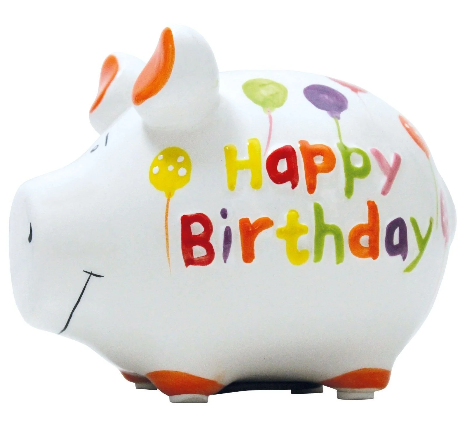 Копилка KCG Piggy Bank Happy Birthday керамическая маленькая белая, фото №1
