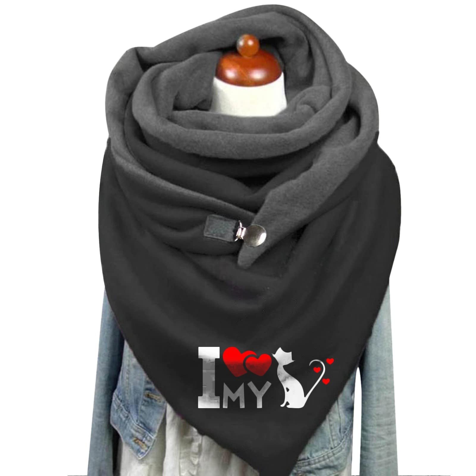Шарф Wool Gloves Scarf Синьо-сірий Довгий теплий Вязаний, фото №2