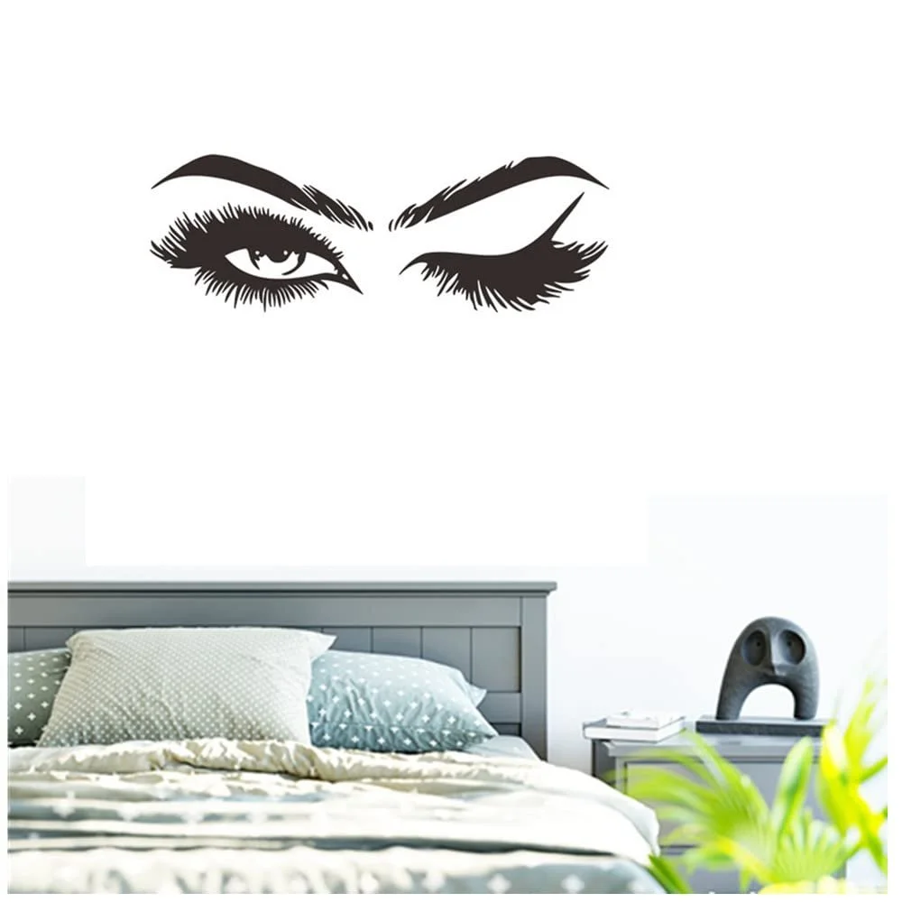 Наклейка на стіну Вії PVC знімна 1 пара Чорна, фото №4