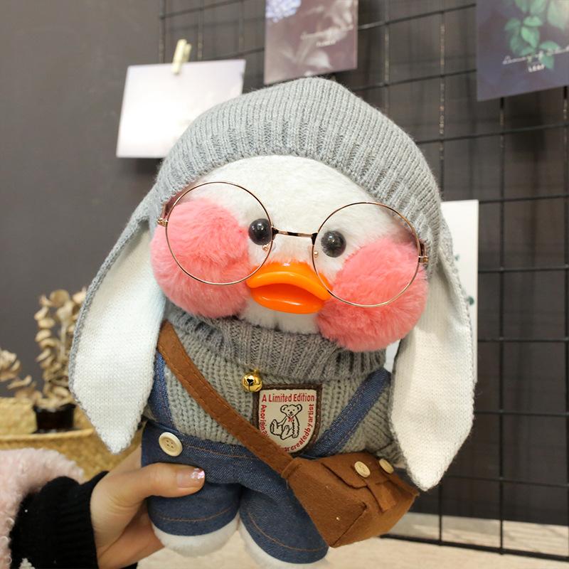 Утка лалафан серая шапка с ушками - Lalafanfan Уточка Cafe mimi duck, фото №1