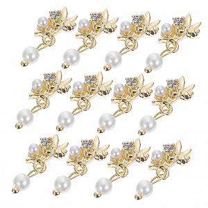 Прикраса для нігтів WOONEKY 12 x DIY Намистини зі сплаву із золотою окантовкою - Фото 1