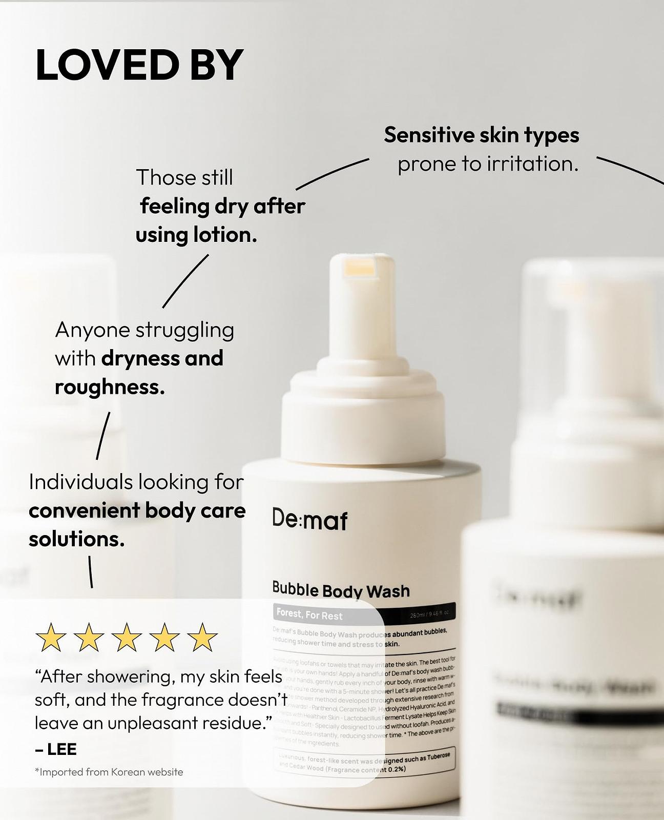 Гель для душу De:maf Forest For Rest Ніжний з бульбашками для всіх типів шкіри, фото №5