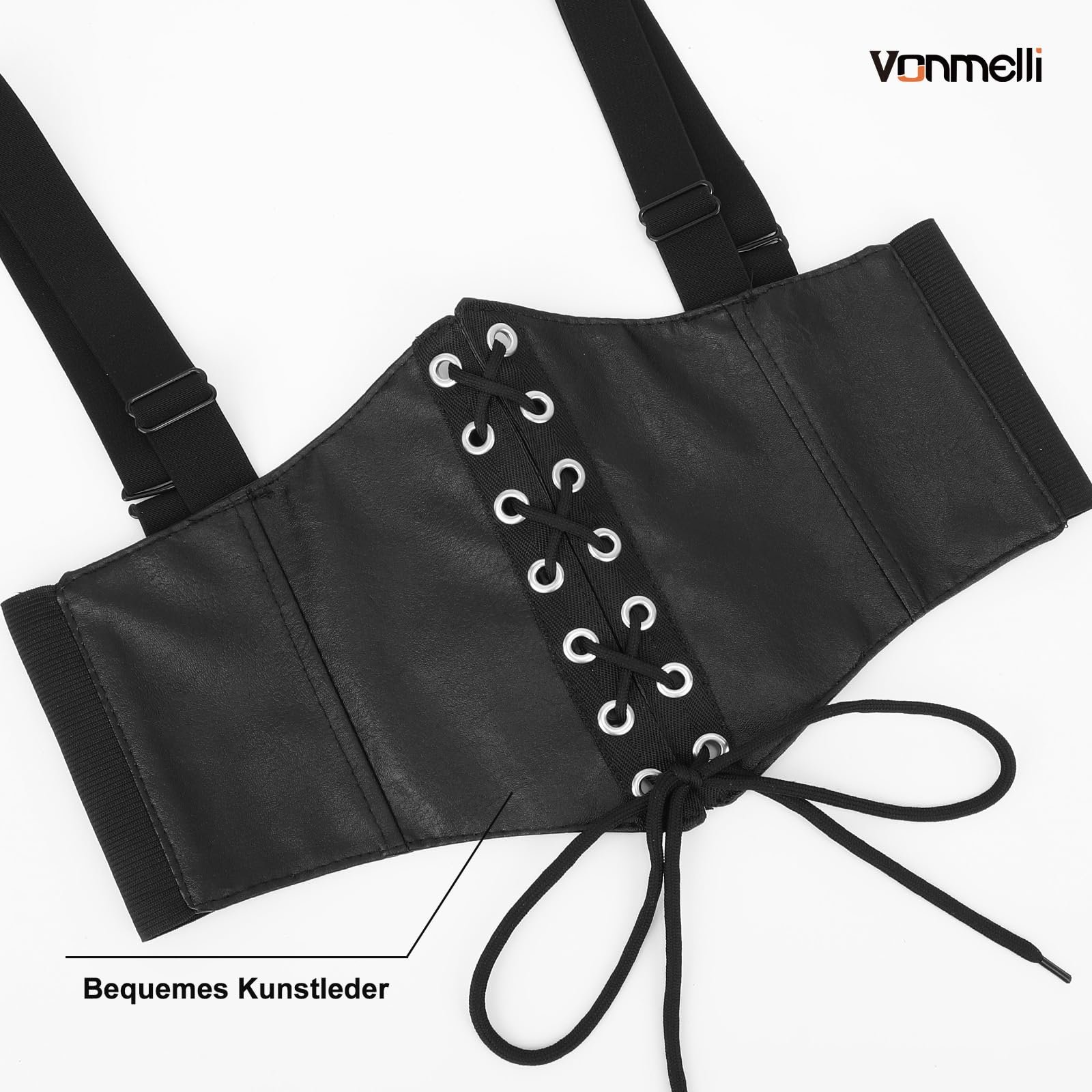 Корсетный пояс VONMELLI женский широкий эластичный на шнуровке с ремешками, пояс-корсет на шнуровке для платья в стиле ренессанс, фото №8