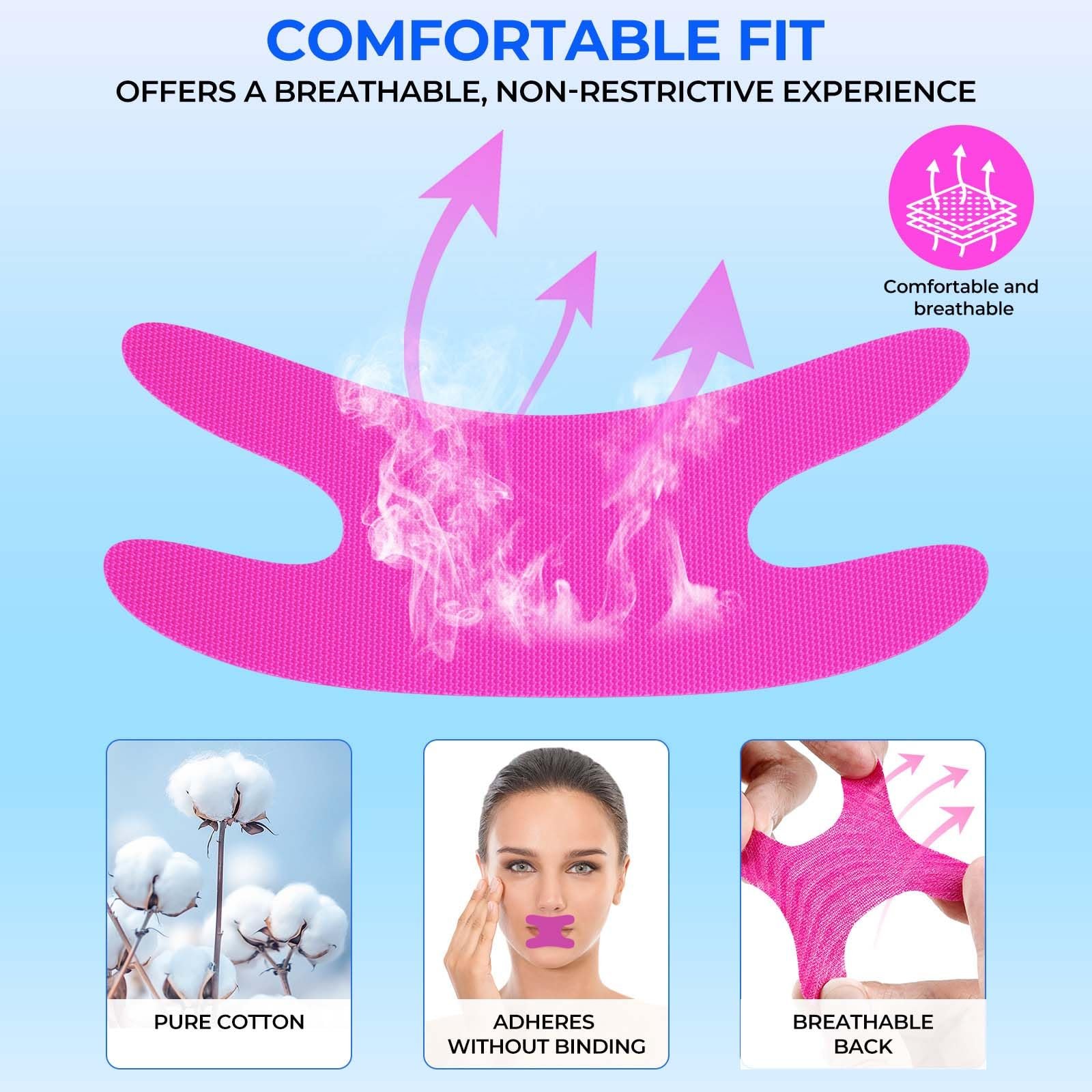 Лента для рта 50 Prozent Для сна и уменьшения храпа Эластичный дизайн, фото №6